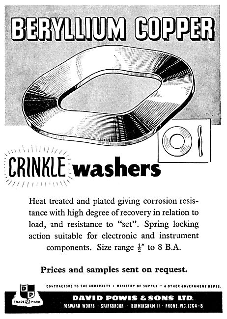 Powis Beryllium Copper Crinkle Washers                           