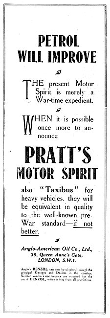 Pratts Perfection Motor Spirit - Benzol Taxibus 1919             