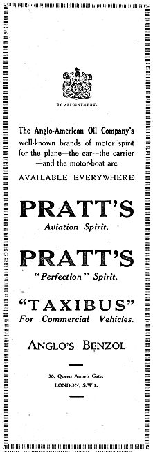 Pratts Aviation Spirit - Pratts Perfection Motor Spirit 1919     