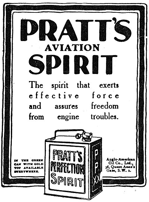Pratts Aviation Spirit Assures Freedom From Engine Troubles      