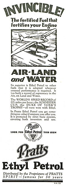 Pratts Aviation Spirit - The Fuel That Fortifies Your Engine.    