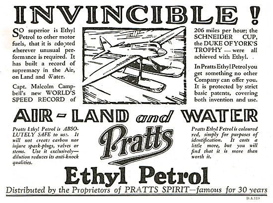 Pratts Aviation Spirit - Invincible On Land Air And Water.       