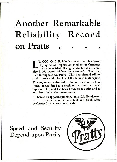 Another Remarkable Reliability Record On Pratts Aviation Spirit  