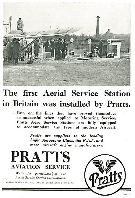 1st Aerial Service Station In Britain Was Installed By Pratts    