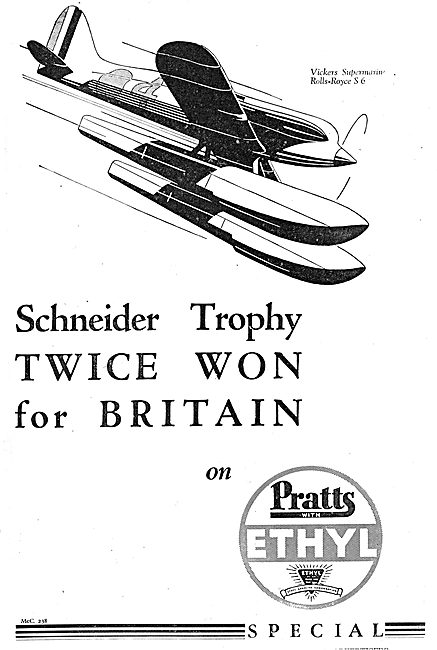 Pratts Ethyl Aviation Fuel : Schneider Trophy                    