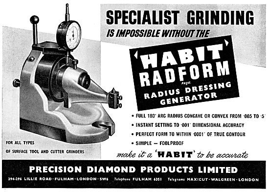 Precision Diamond : Machine Tools. Radform Radius Generator      