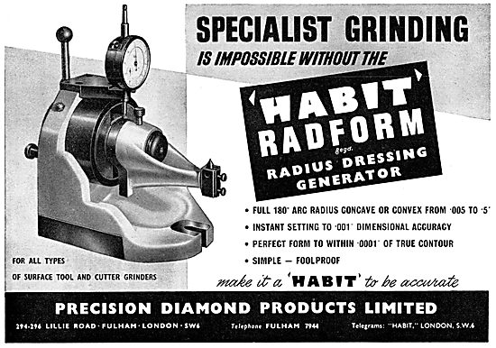 Precision Diamond : Machine Tools. Radform Radius Generator      