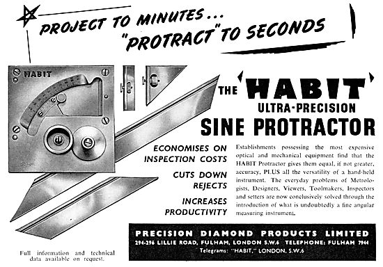 Precision Diamond : Machine Tools. HABIT Sine Protractor         