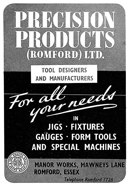 Precision Products. Romford. Jigs, Tools & Special Machines      