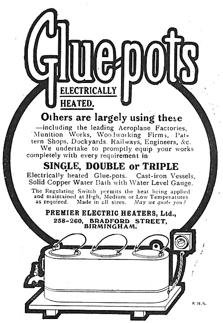 Premier Electric: Electrically Heated Glue Pots For Aircraft Work