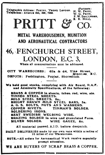 Pritt & Co - Metal Warehousemen & Munitions Contractors          