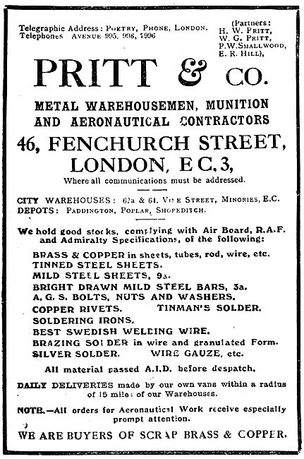 Pritt & Co - Metal Warehousemen & Munitions Contractors          