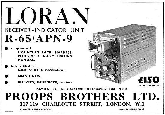 Proops Bros ARB & AID Spec Loran Receiver Unit R-65/APN-9        