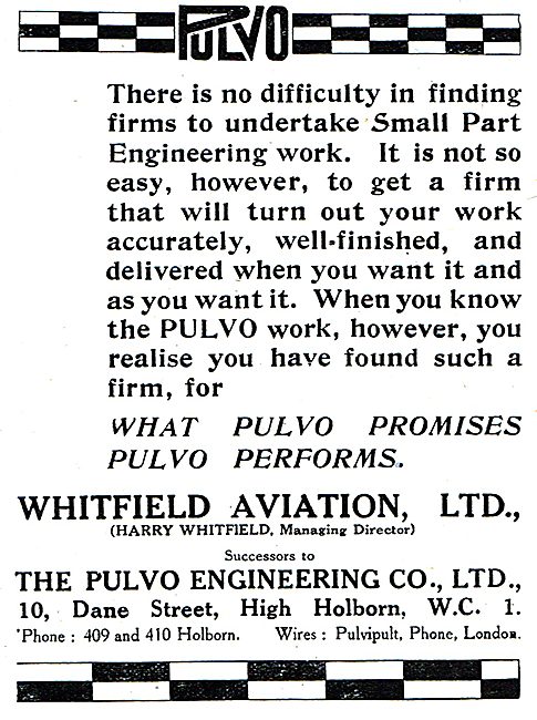 Whitfield Aviation Ltd Successors To Pulvo Engineering Co Ltd    