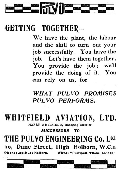 Pulvo Engineering Co Ltd - Whitfield Aviation Ltd 1919           