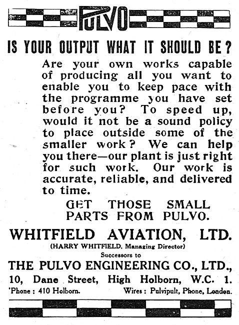 Pulvo Engineering Now Whitfield Aviation Ltd. Engineers          