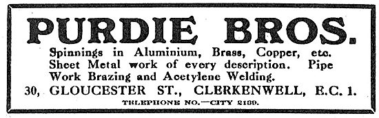 Purdie Bros. Clerkenwell. - Aeronautical Sheet Metal Work        