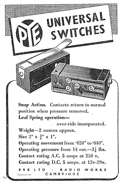 Pye Universal Snap Action Switches                               