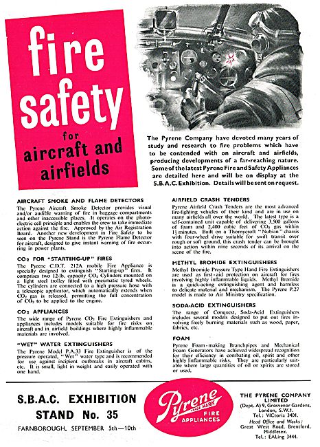 Pyrene Aviation Fire Protection Equipment 1950                   