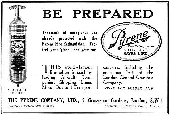 Pyrene Fire Extinguisher 1929 Advert                             