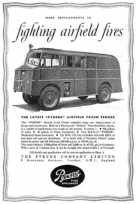 Pyrene Airfield Crash Tenders. Thornycroft Nubian Chassis 1949   