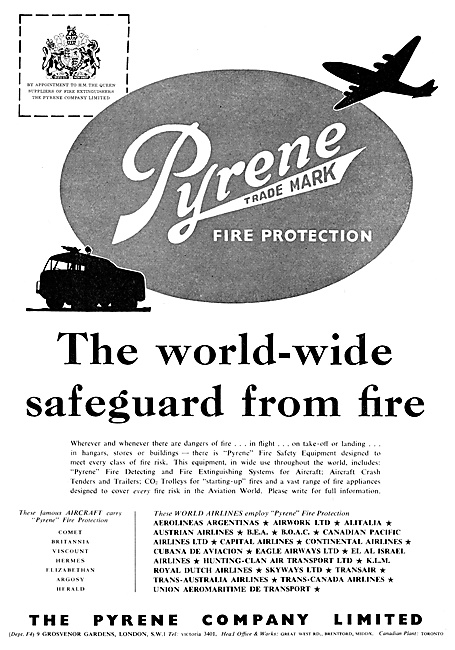 Pyrene Fire Protection For Aviation 1959                         