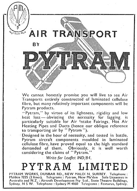Pytram Laminated Fibre Aircraft Components                       