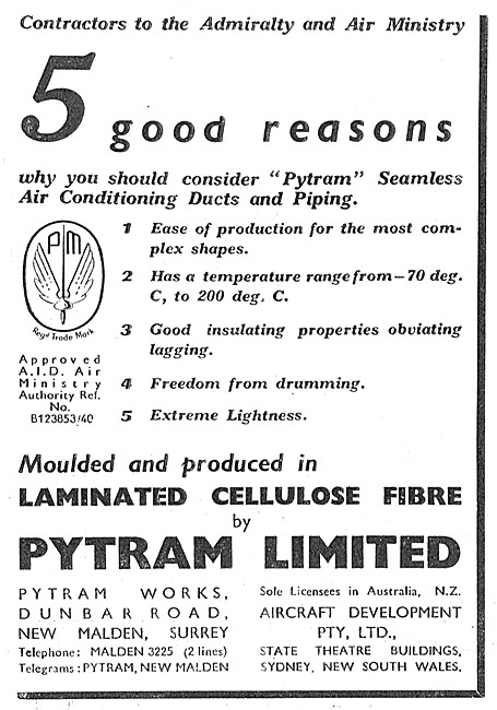 Pytram Laminated Cellulose  Fibre Aircraft Components            