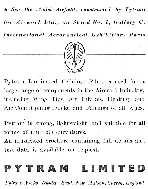 Pytram Laminated Fibre Aircraft Components                       