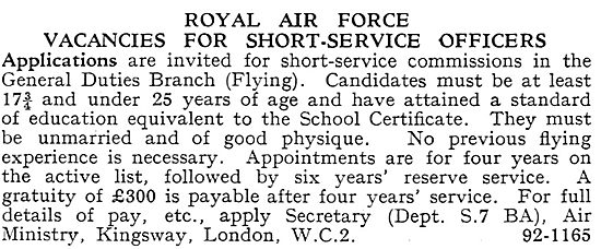 RAF Recruitment : Short Service Officers GD Flying               