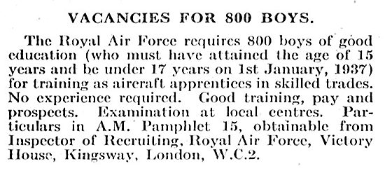 RAF Recruitment: Vacancies For 800 Boys                          