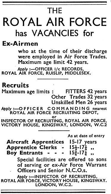 RAF Recruitment : Vacancies For Ex-Airmen & Recruits             