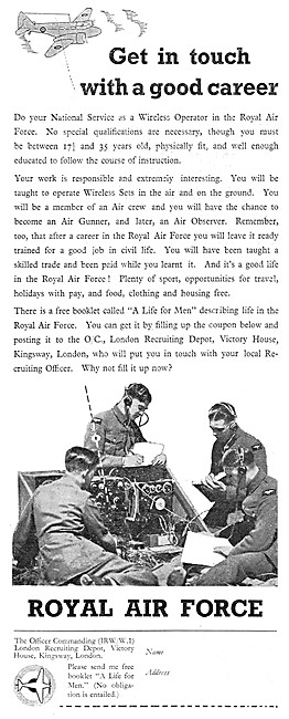 RAF Recruitment   Aircrew Wireloss Operators 1939                