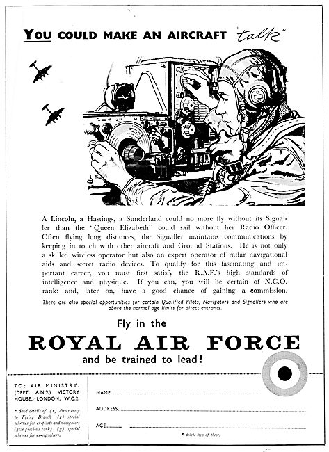 RAF Recruitment - Air Signaller 1950                             