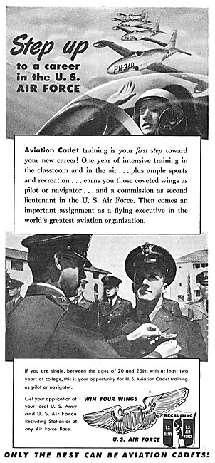 USAF - U.S.Air Force Recruitment 1950 Advert                     