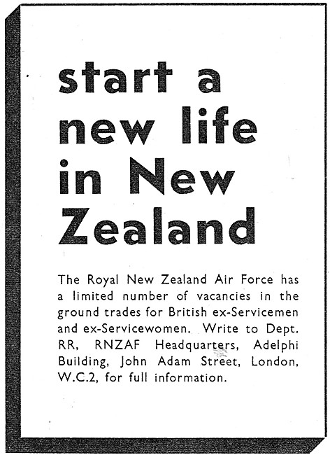RNZAF Recruitment - Royal New Zealand  Air Force Recruitment 1954