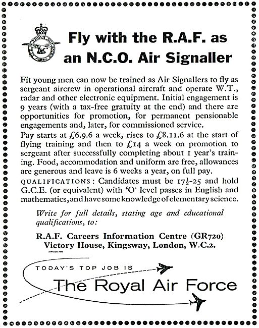 RAF Recruitment:  NCO Air Signaller                              