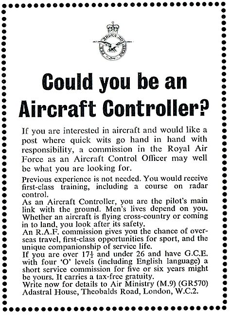 RAF Recruitment:  Aircraft Controller                            
