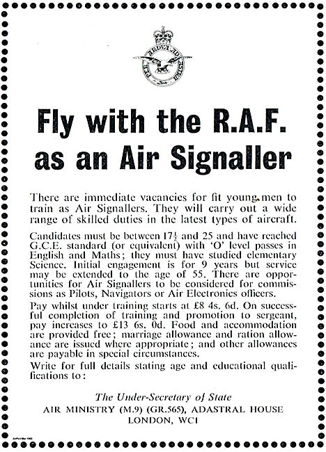 RAF Recruitment:  Air Signaller                                  