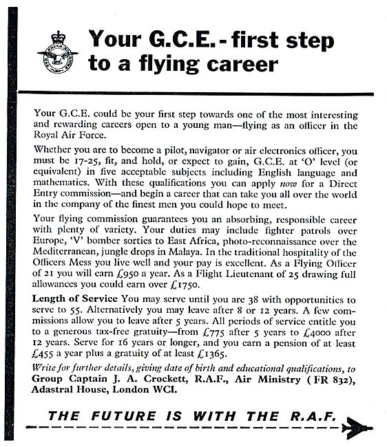 RAF Recruitment: - GCE - Your First Step To A Flying Career      