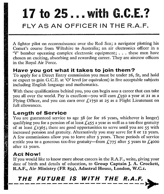 RAF Recruitment: - RAF Aircrew Commissions                       