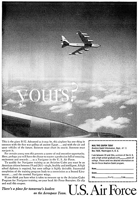 U.S.Air Force Recruitment USAF 1961                              