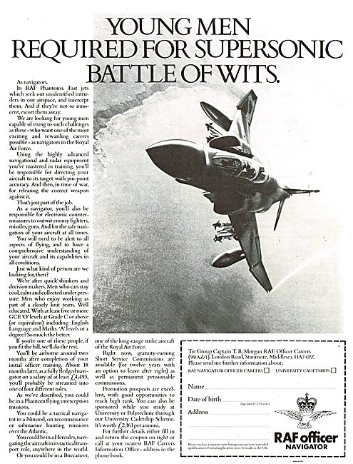 RAF Recruitment: Young Men Required For Supersonic Battle Of Wits