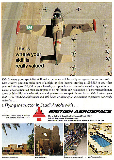 RAF Recruitment - British Aeropsace BAe RSAF Contracts 1979      