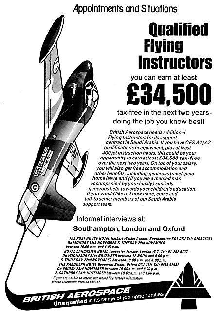 RAF Recruitment - British Aeropsace BAe RSAF Contracts 1979      
