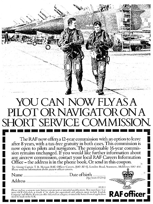 RAF Recruitment Aircrew 1979                                     