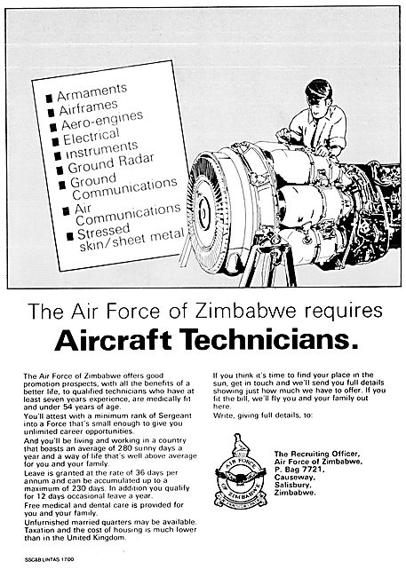 Air Force Of Zimbabwe Recruitment  - Technicians                 