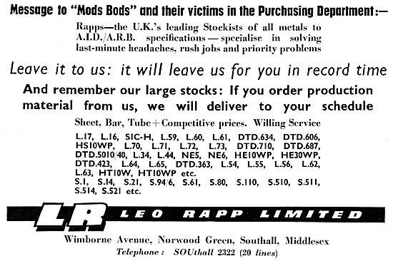 Leo Rapp - Metals For The Aircraft Industry                      