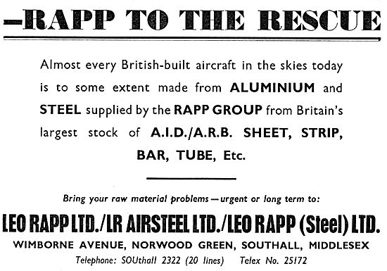 Leo Rapp - Aluminium & Steel Suppliers To The Aircraft Industry  