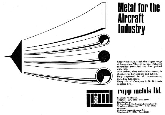 Rapp Metals. Metals For The Aircraft Industry                    